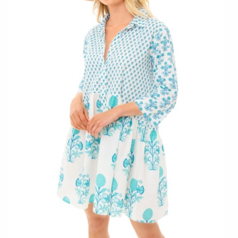 Tuckernuck RO’s GARDEN Size XS Turquoise Deauville Short Dress - Picture 5 of 9